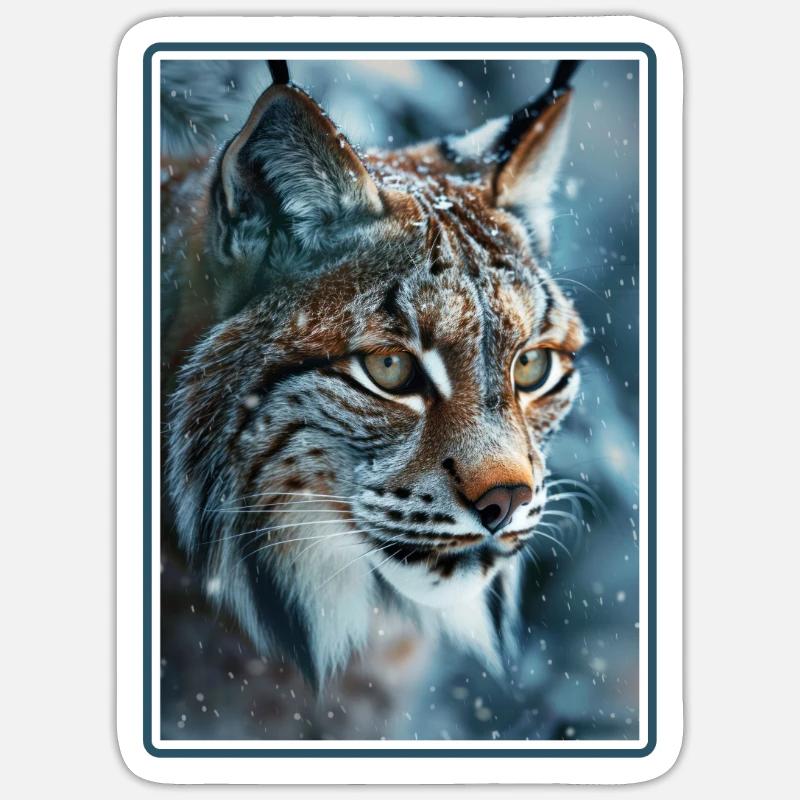 Lynx Luchse Luchs - Sticker taille S (10 x 10 cm) - blanc mat