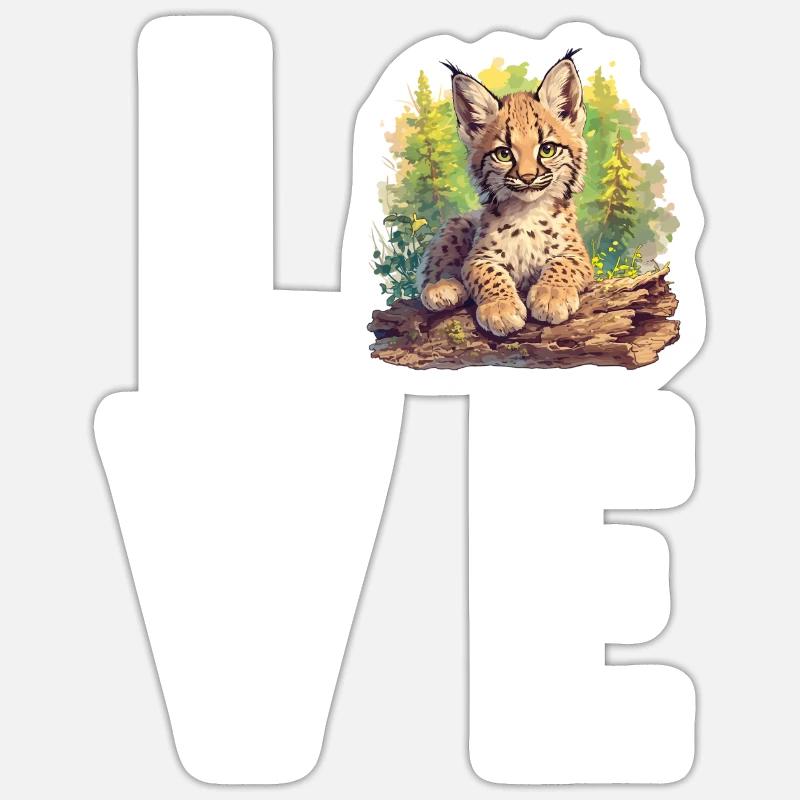 Lynx Luchse Luchs - Sticker size S (10 x 10 cm) - white matte