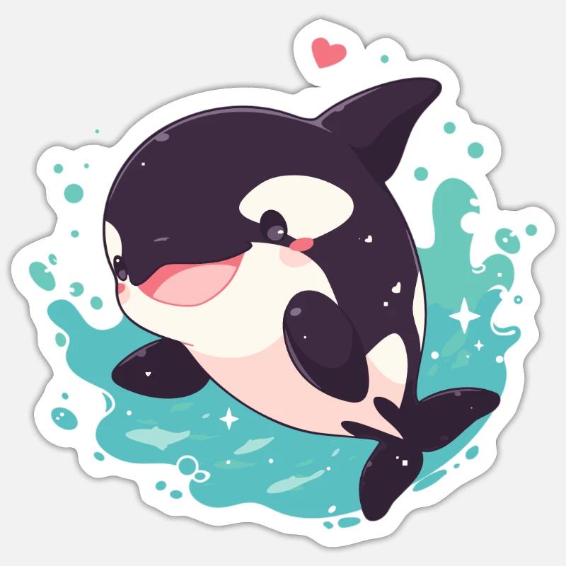 Orques Orques - Sticker taille S (10 x 10 cm) - blanc mat