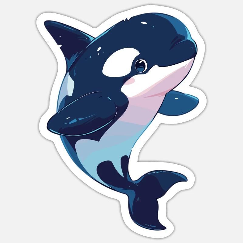 Orcas Orca - Sticker Größe S (10 x 10 cm) - Mattweiß