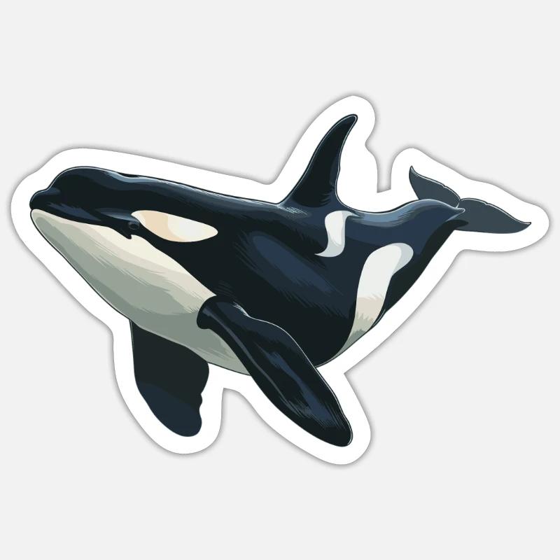 Orcas Orca - Sticker Größe S (10 x 10 cm) - Mattweiß