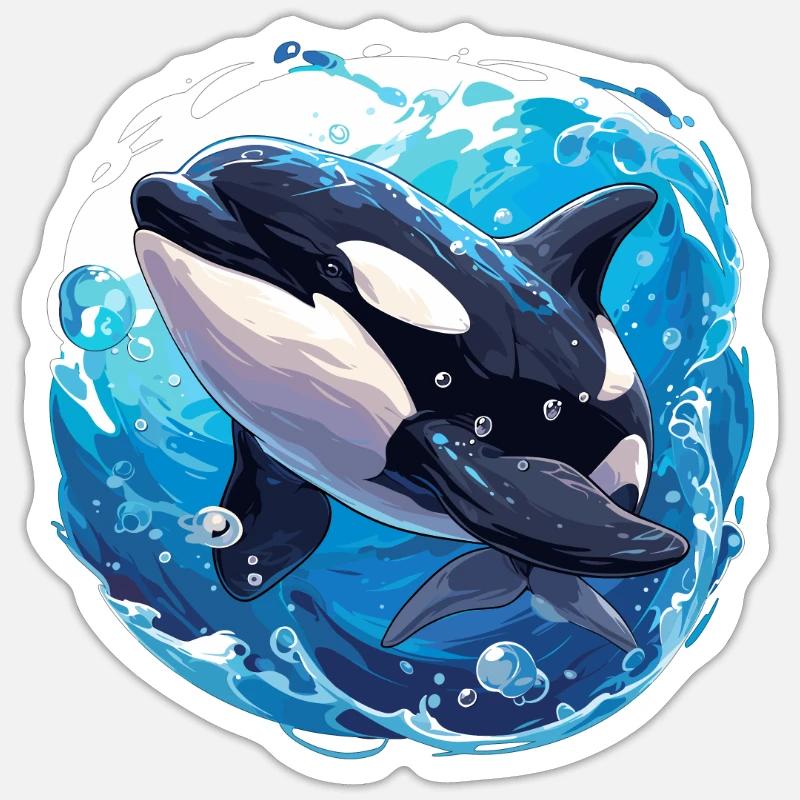 Orques Orques - Sticker taille S (10 x 10 cm) - blanc mat