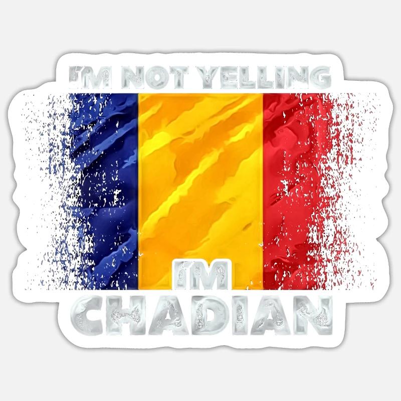 Tchad - Sticker taille S (10 x 10 cm) - blanc mat