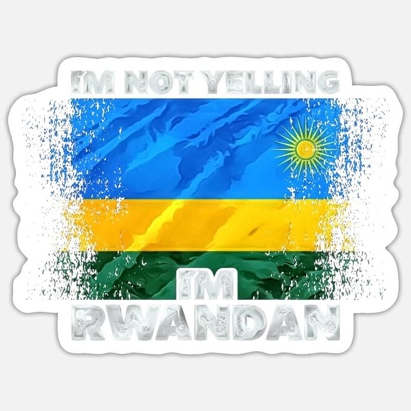 Ruanda - Sticker Größe S (10 x 10 cm) - Mattweiß