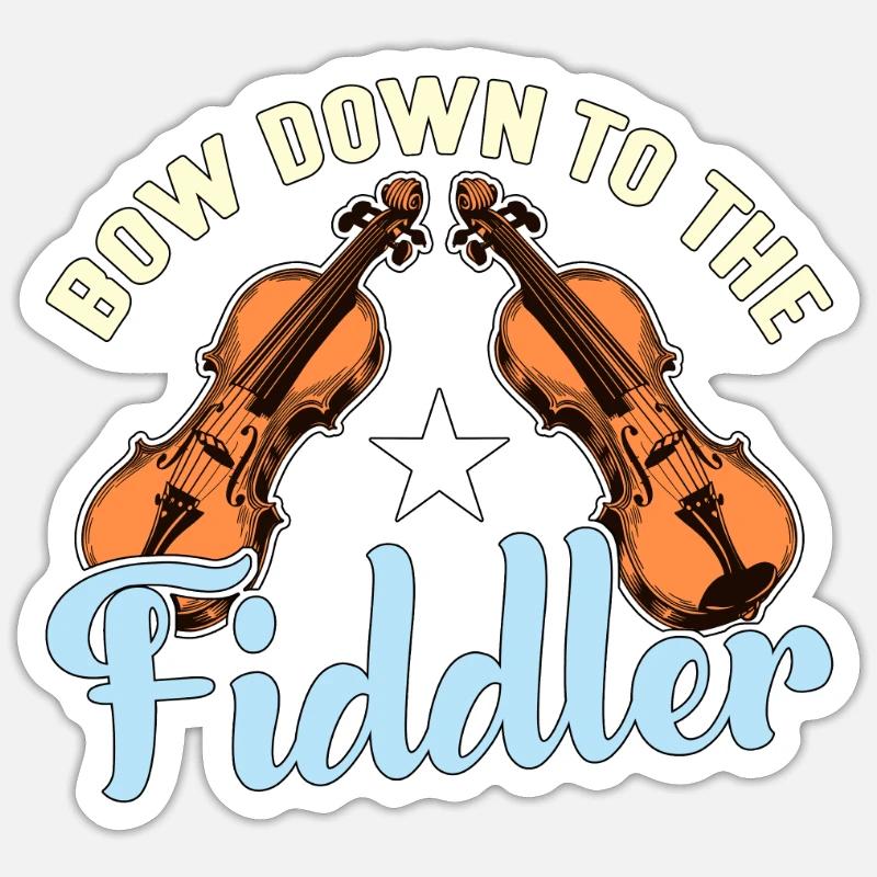 Fiddle Bow Down to the Fiddler String Instrument Sticker Größe S (10 x 10 cm)