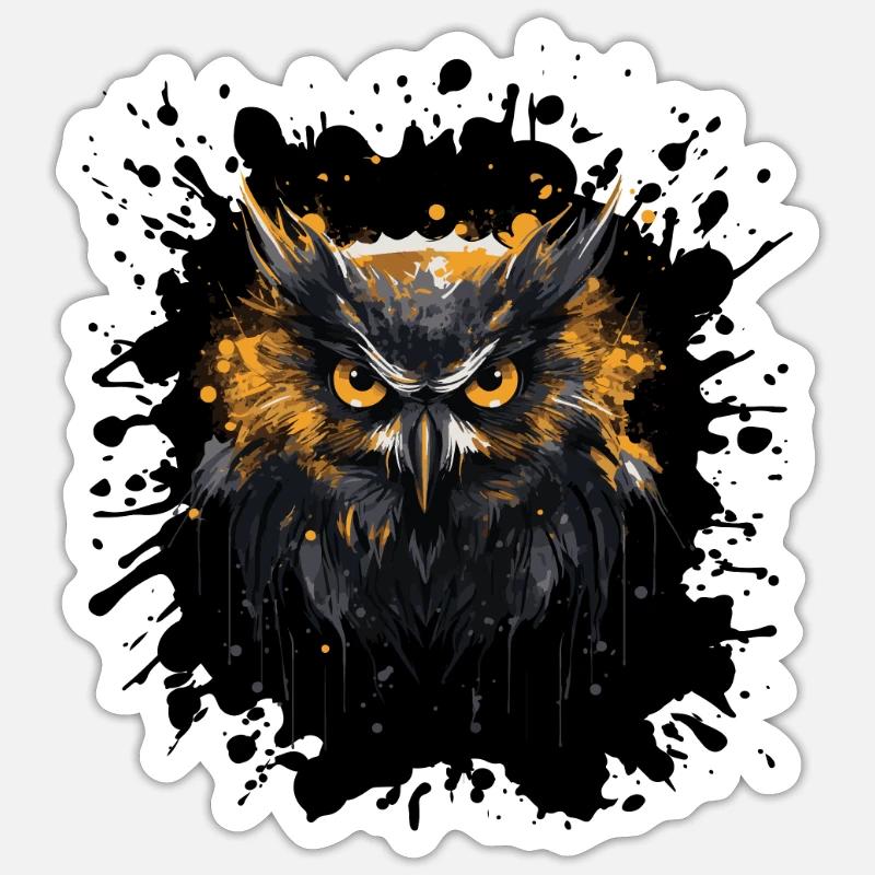 Eule Tier - Sticker Größe S (10 x 10 cm) - Mattweiß