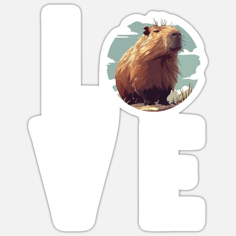 Capybaras Capybara - Sticker size S (10 x 10 cm) - white matte