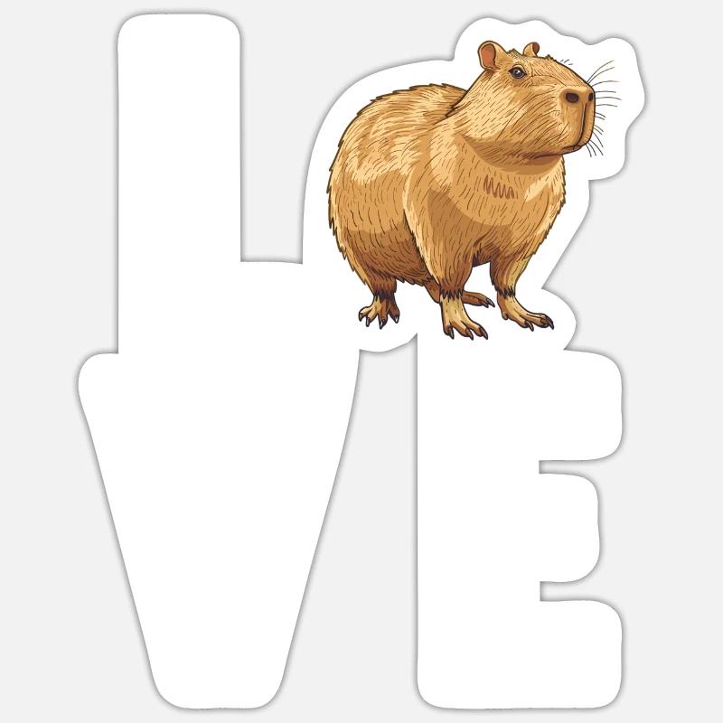 Capybaras Capybara - Sticker size S (10 x 10 cm) - white matte