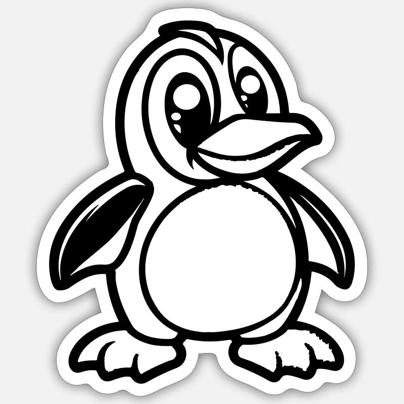 pinguin comic Sticker Größe S (10 x 10 cm)