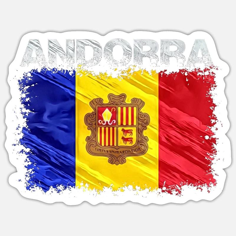 Andorre - Sticker taille S (10 x 10 cm) - blanc mat