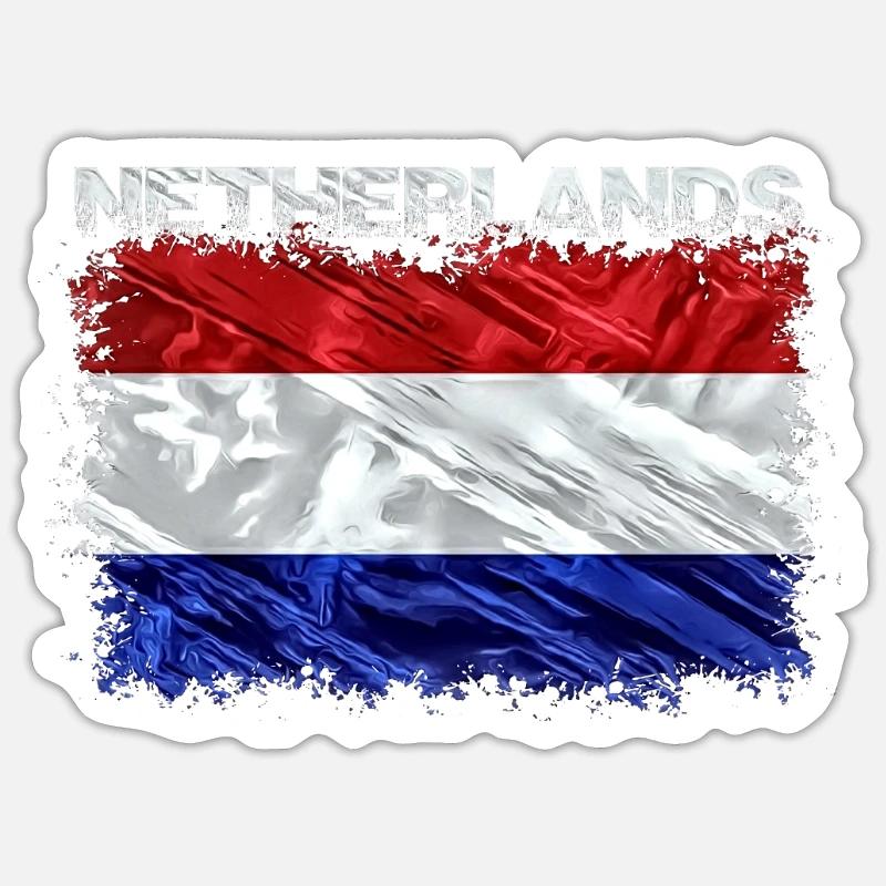 Pays-Bas - Sticker taille S (10 x 10 cm) - blanc mat