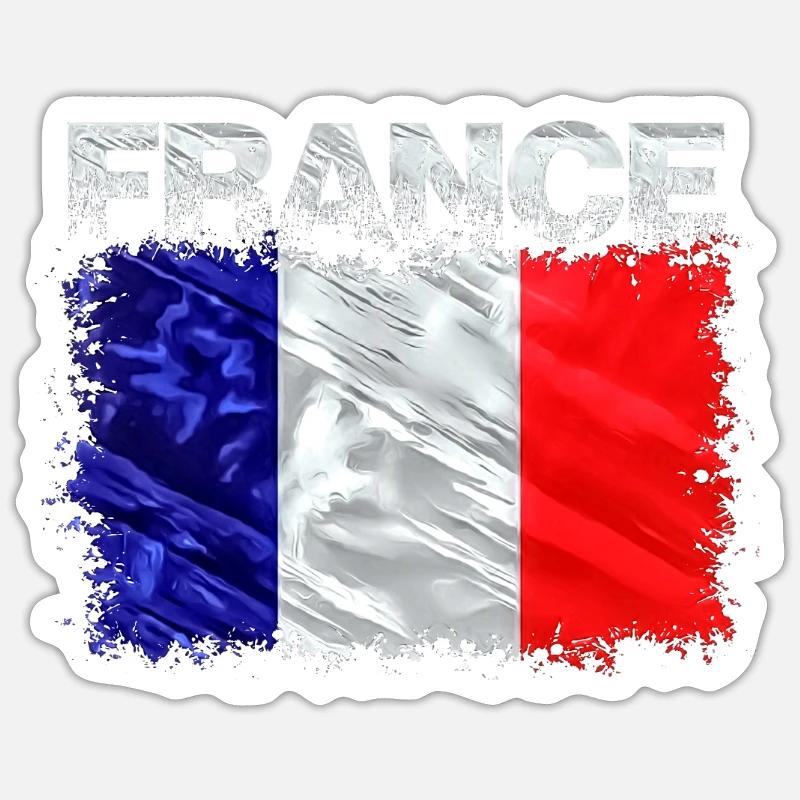 France - Sticker taille S (10 x 10 cm) - blanc mat