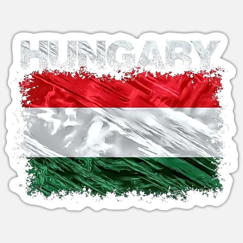 Ungheria - Sticker formato S (10 x 10 cm) - bianco opaco