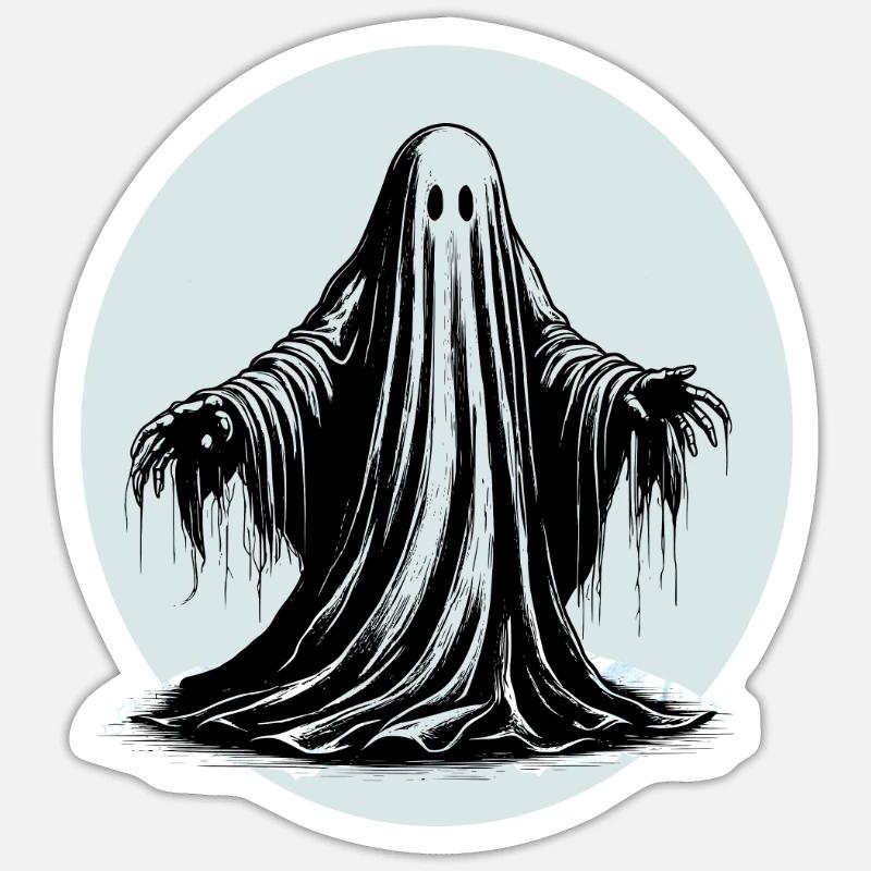 Conception graphique fantôme cool - Sticker taille S (10 x 10 cm) - blanc mat