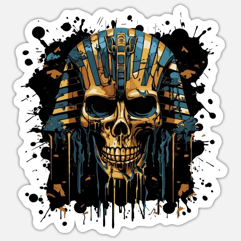Pharaoh Skull - Sticker size S (10 x 10 cm) - white matte