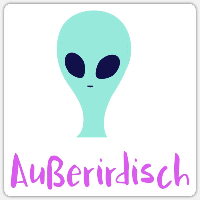 Mysterious Alien - Sticker size S (10 x 10 cm) - white matte