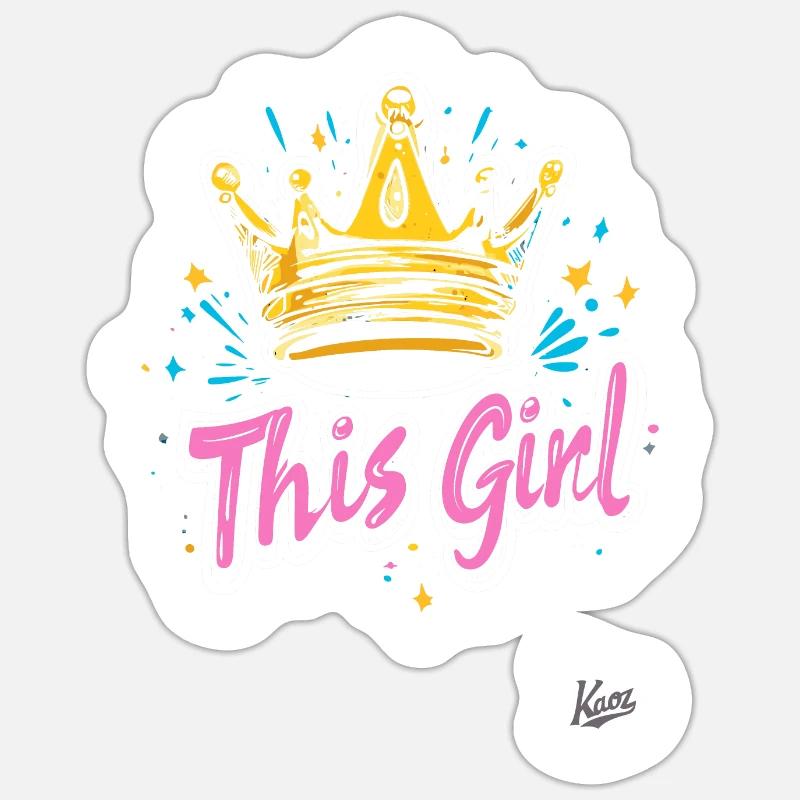 This queen with crown - Sticker size S (10 x 10 cm) - white matte