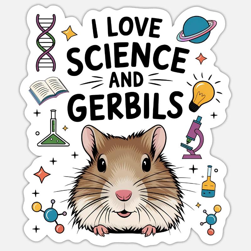 Gerbil Science Student Fun Gerbil Gift Sticker size S (10 x 10 cm)