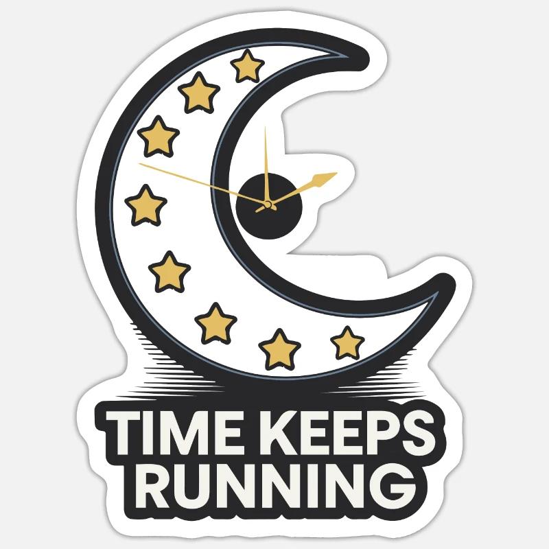 TIME KEEPS RUNNING - Sticker size S (10 x 10 cm) - white matte