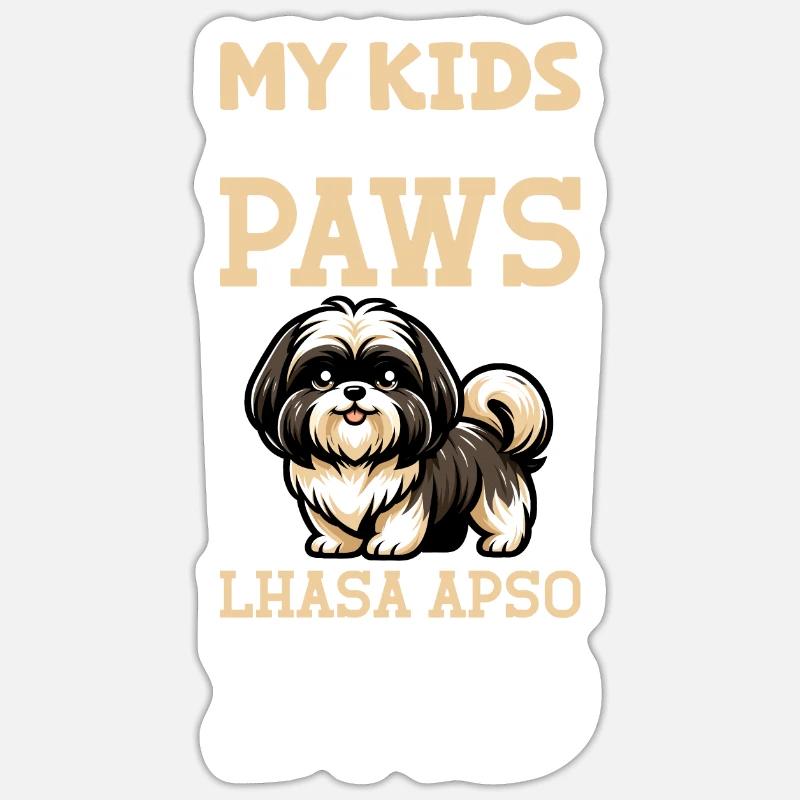 Lhasa Apso Dad - Sticker size S (10 x 10 cm) - white matte