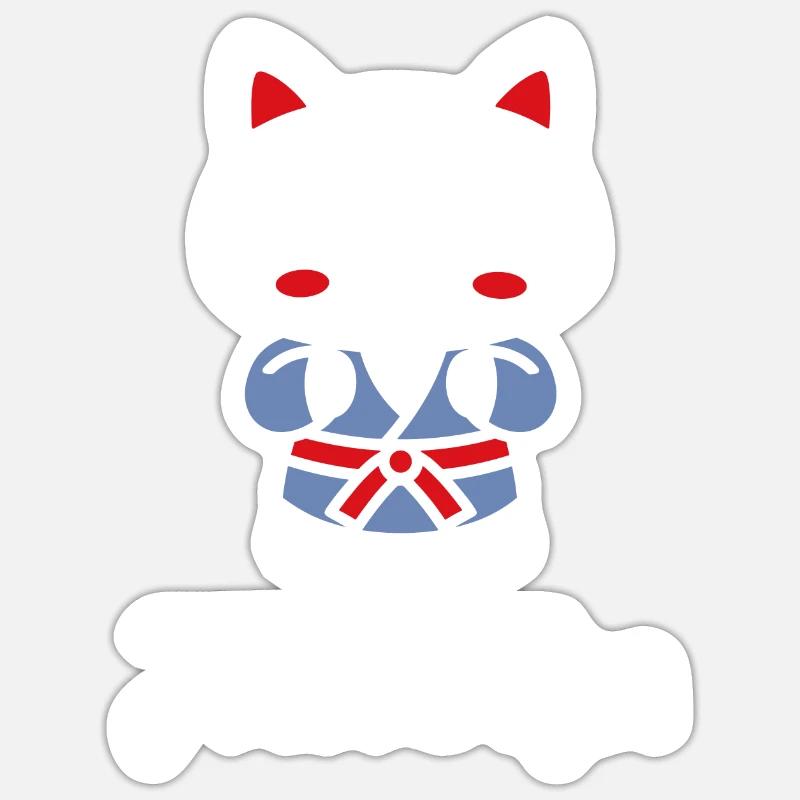 judo - Sticker taille S (10 x 10 cm) - blanc mat