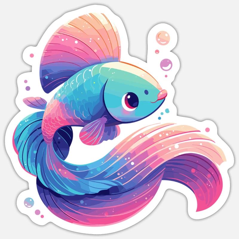 Bettas Betta Fish Betta - Sticker size S (10 x 10 cm) - white matte