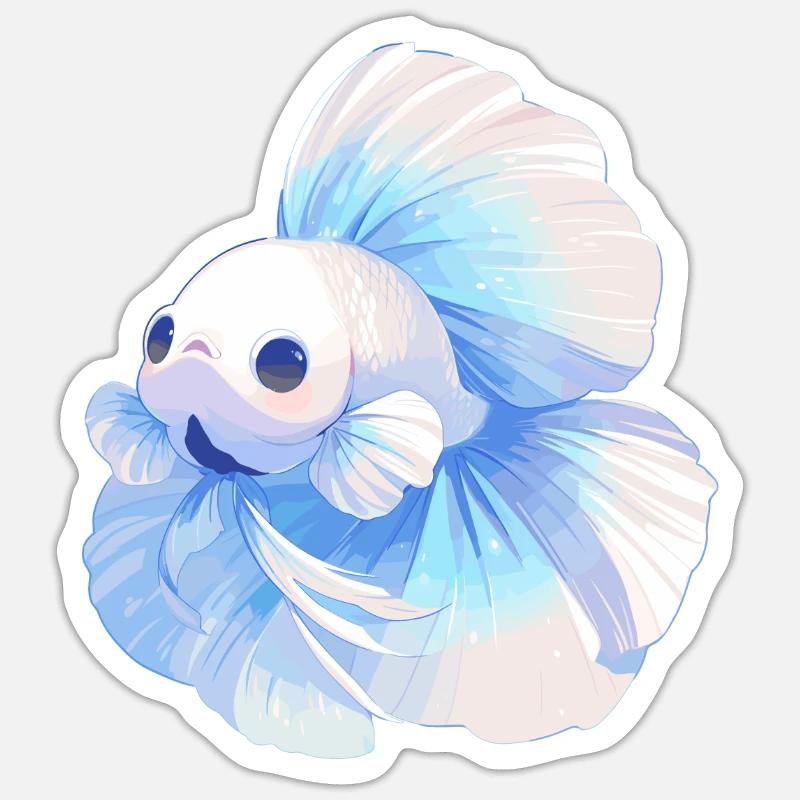 Bettas Betta Fish Betta - Sticker size S (10 x 10 cm) - white matte