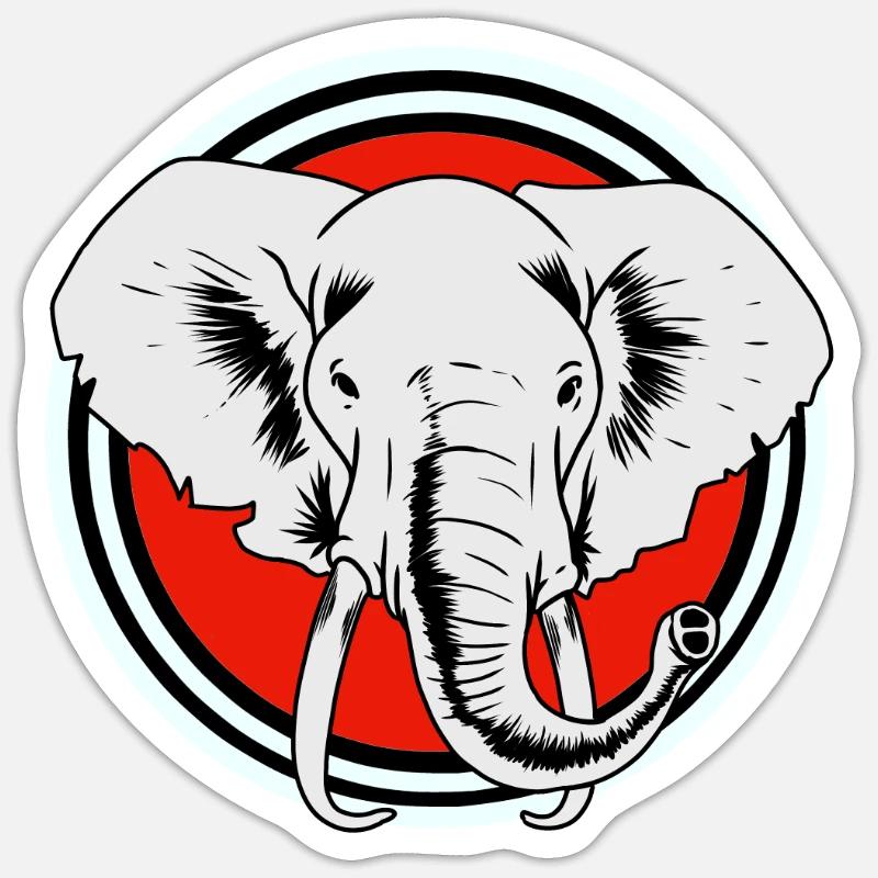 Elefanten Elefant - Sticker Größe S (10 x 10 cm) - Mattweiß