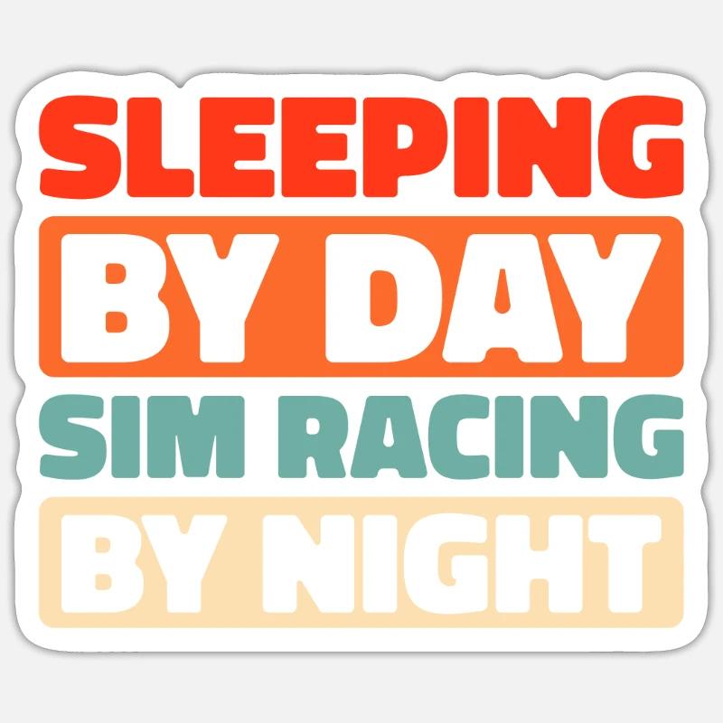 Sim Racing - Sticker taille S (10 x 10 cm) - blanc mat