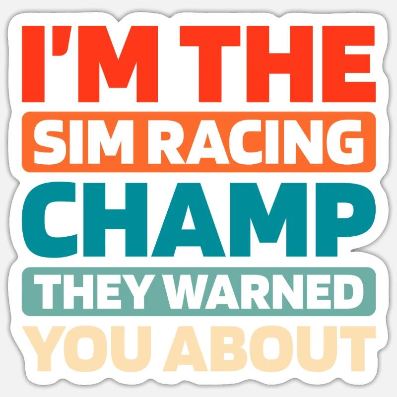 Sim Racing - Sticker taille S (10 x 10 cm) - blanc mat