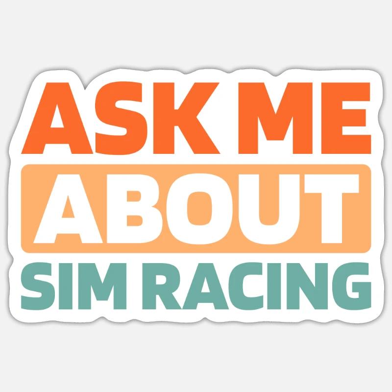 Sim Racing - Sticker Größe S (10 x 10 cm) - Mattweiß