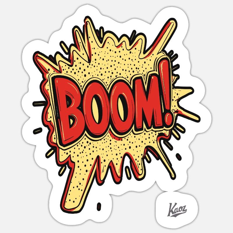 Boom – Cartoon Comic Explosion - Sticker size S (10 x 10 cm) - white matte
