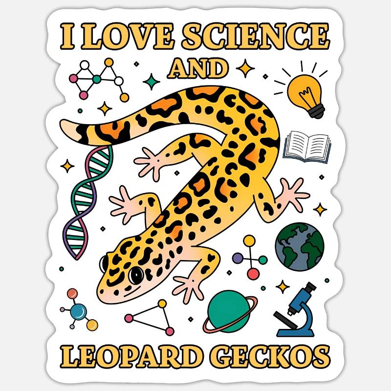 Leopardgecko Spruch Student Leopardgecko Geschenk Sticker Größe S (10 x 10 cm)
