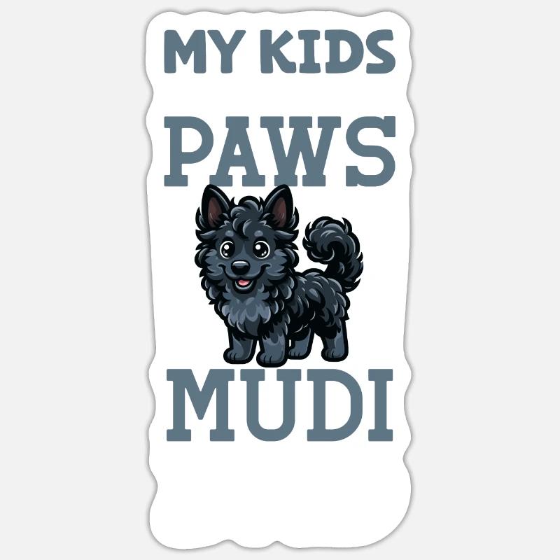 Mudi Papa - Sticker Größe S (10 x 10 cm) - Mattweiß