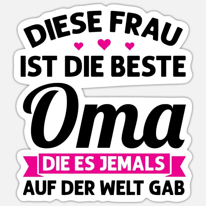 Oma Mutter Tag Omi Geschenk Sticker Größe S (10 x 10 cm)