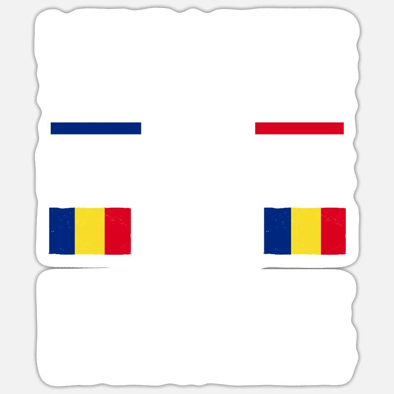 Roumain Roumanie Roumanie - Sticker taille S (10 x 10 cm) - blanc mat