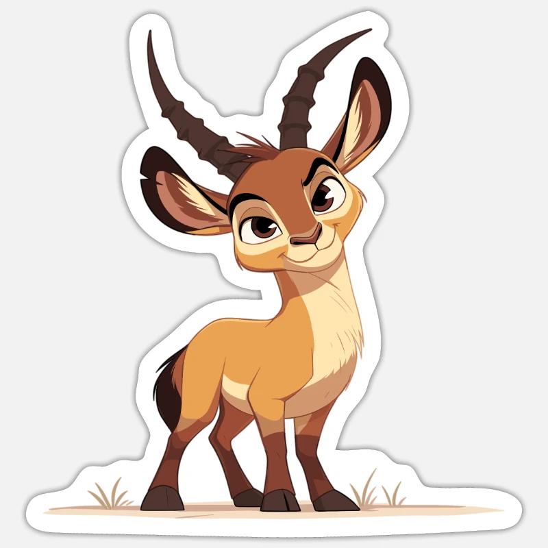 Antelope Antilopen Antilope - Sticker Größe S (10 x 10 cm) - Mattweiß