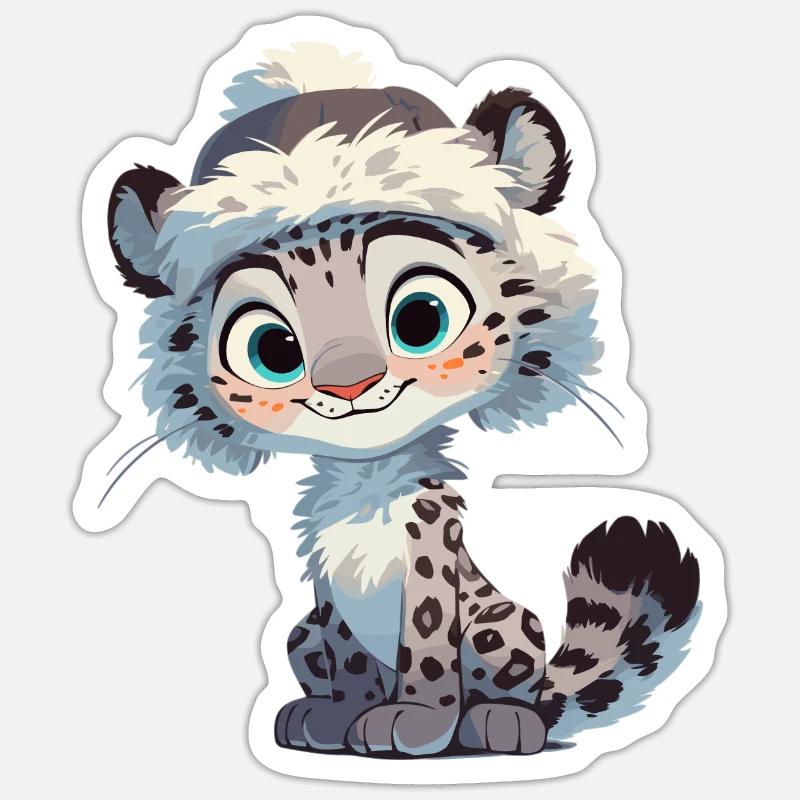 Snow Leopard Schneeleoparde Schneeleopard - Sticker size S (10 x 10 cm) - white matte