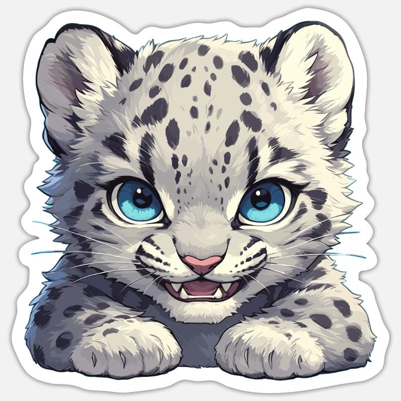 Snow Leopard Schneeleoparde Schneeleopard Sticker size S (10 x 10 cm)