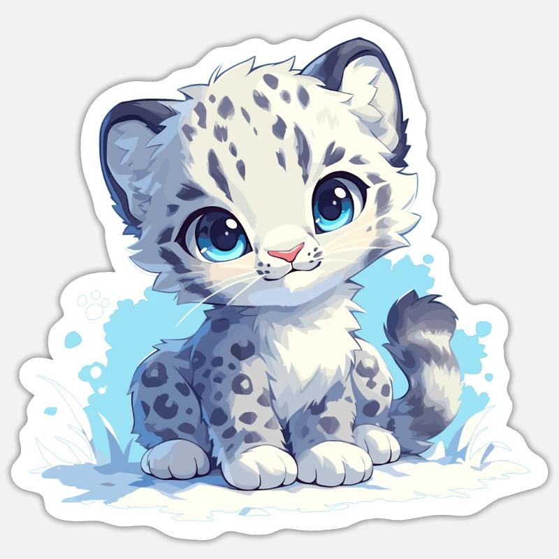 Snow Leopard Schneeleoparde Schneeleopard Sticker size S (10 x 10 cm)