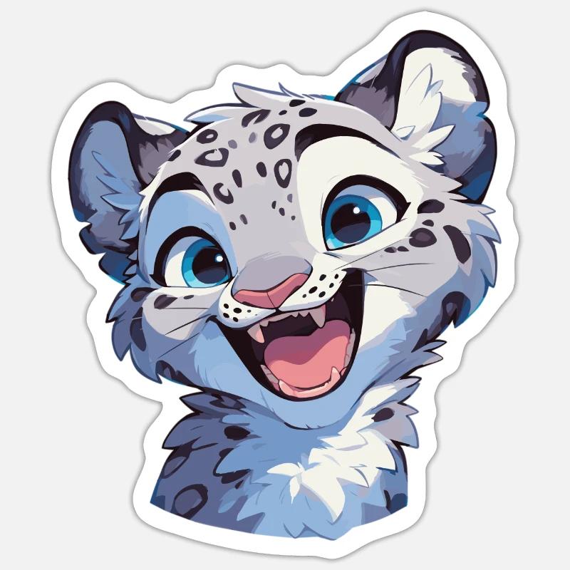 Snow Leopard Schneeleoparde Schneeleopard Sticker size S (10 x 10 cm)