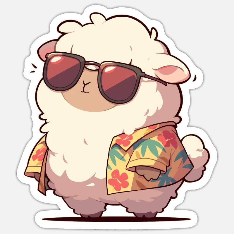 Alpaca Alpacas Alpaca - Sticker size S (10 x 10 cm) - white matte