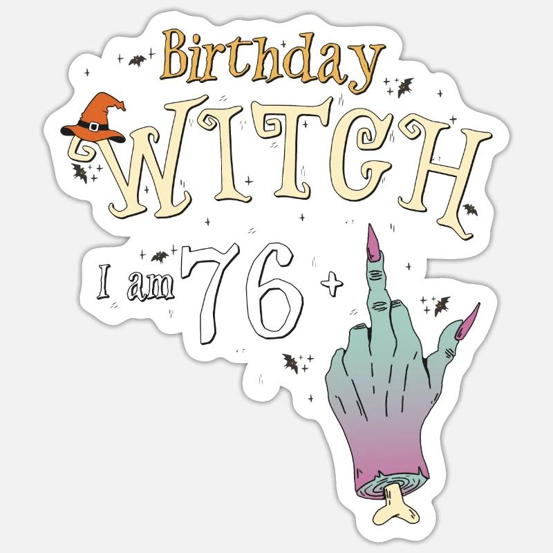 77. Geburtstag Hexe Lustige HallowQueen Trick oder Sticker Größe S (10 x 10 cm)