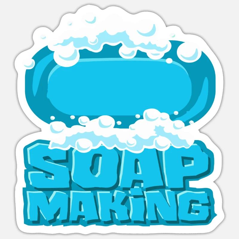 Soap Making Instructions - Sticker size S (10 x 10 cm) - white matte