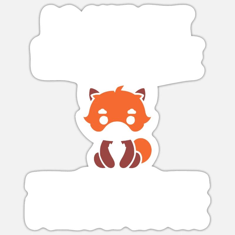 Panda roux - Sticker taille S (10 x 10 cm) - blanc mat
