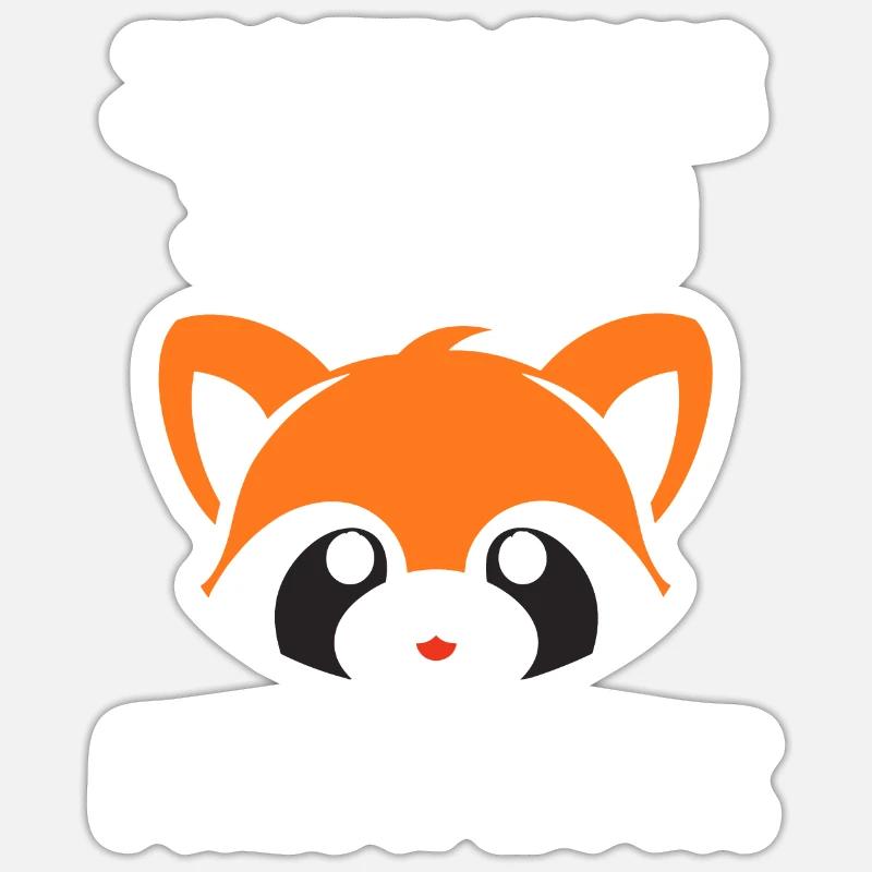 Panda roux - Sticker taille S (10 x 10 cm) - blanc mat