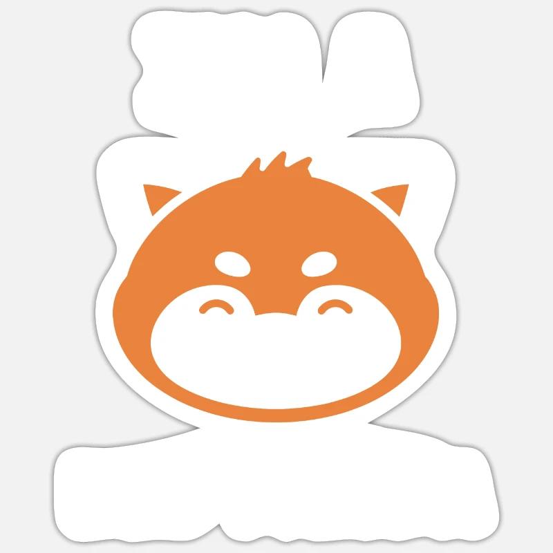 Panda roux - Sticker taille S (10 x 10 cm) - blanc mat