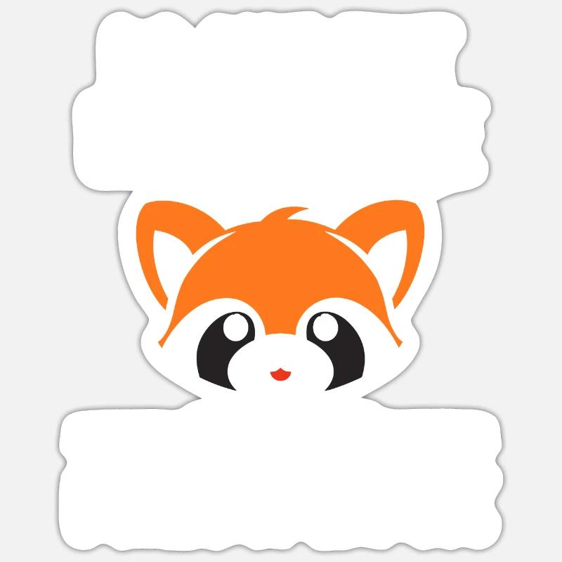 Panda roux - Sticker taille S (10 x 10 cm) - blanc mat
