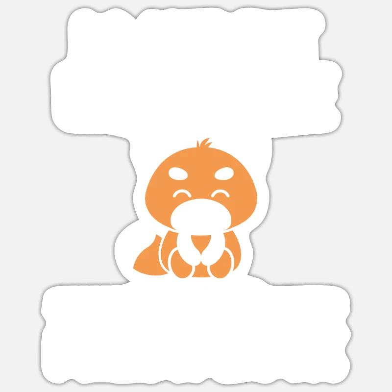 panda roux - Sticker taille S (10 x 10 cm) - blanc mat