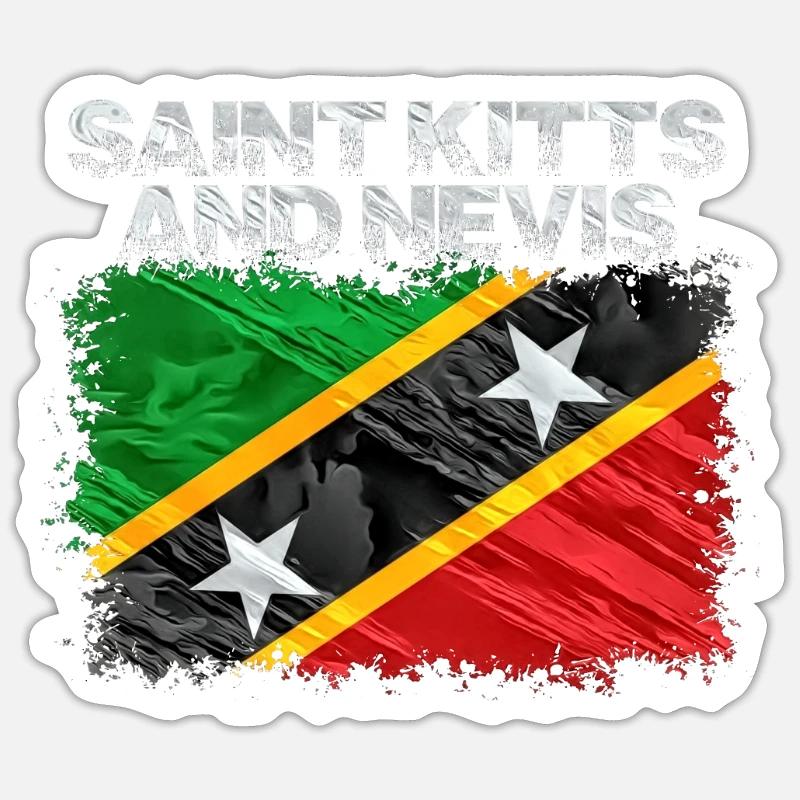 Saint-Kitts-et-Nevis - Sticker taille S (10 x 10 cm) - blanc mat